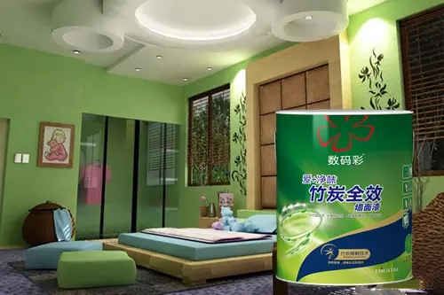 數(shù)碼彩愛+凈味竹炭全效墻面漆，自帶空氣凈化功能墻漆