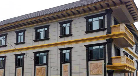 數(shù)碼彩別墅外墻涂料，筑造土豪金別墅